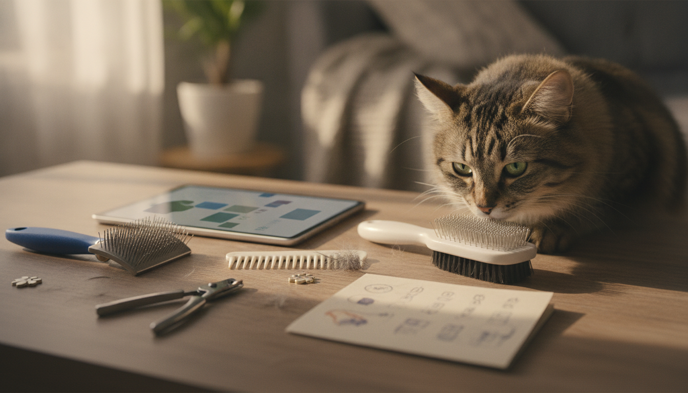 Cat Home Grooming Tools Checklist: Brushes, Comb & Nails