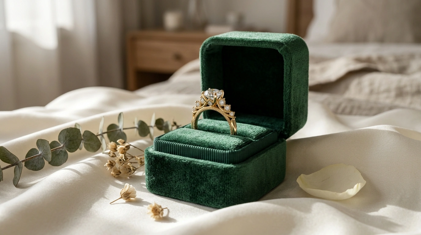 14K Gold Moissanite Crown Ring: Regal, Gift-Ready