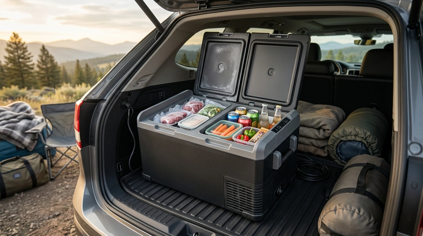 Dual Zone Car Fridge: Adjustable Temps for Travel