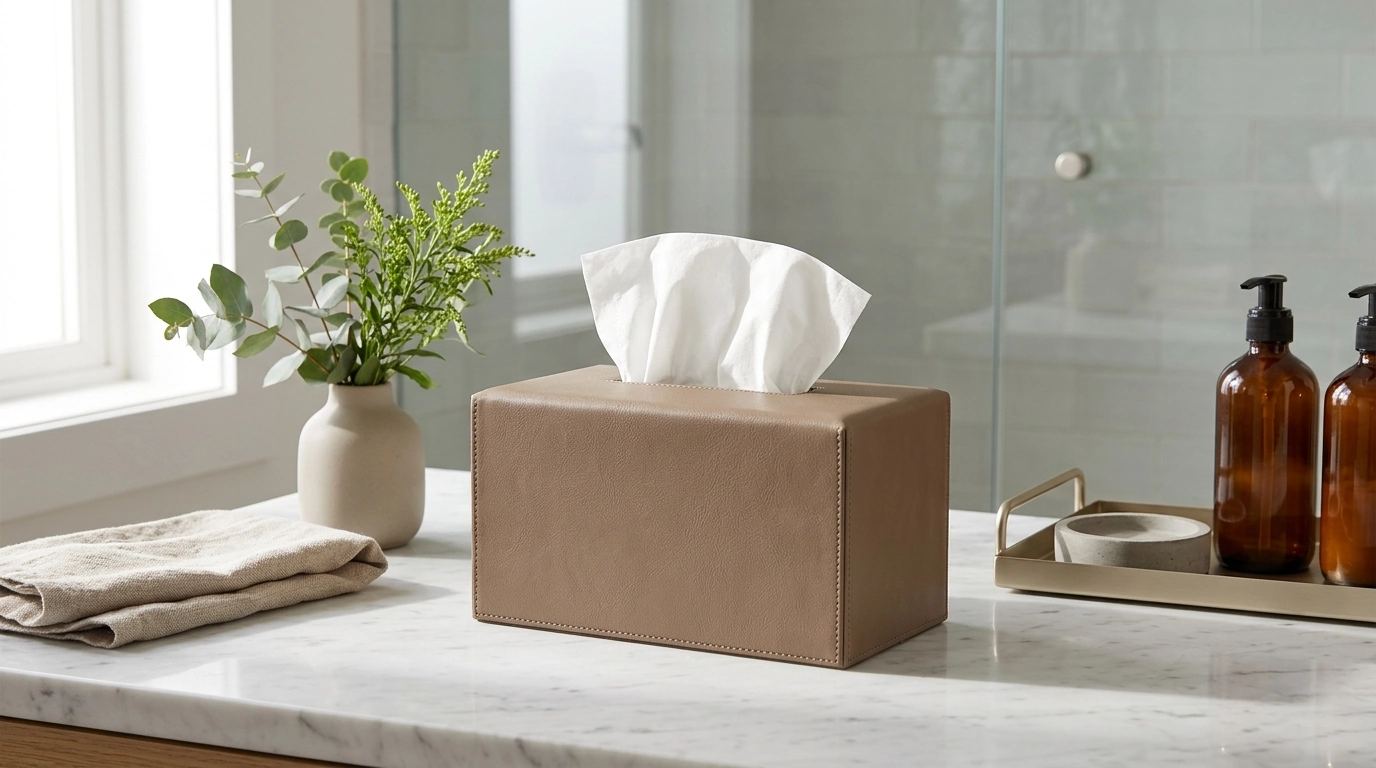 Modern European Leather Tissue Box Cover for Chic Decor