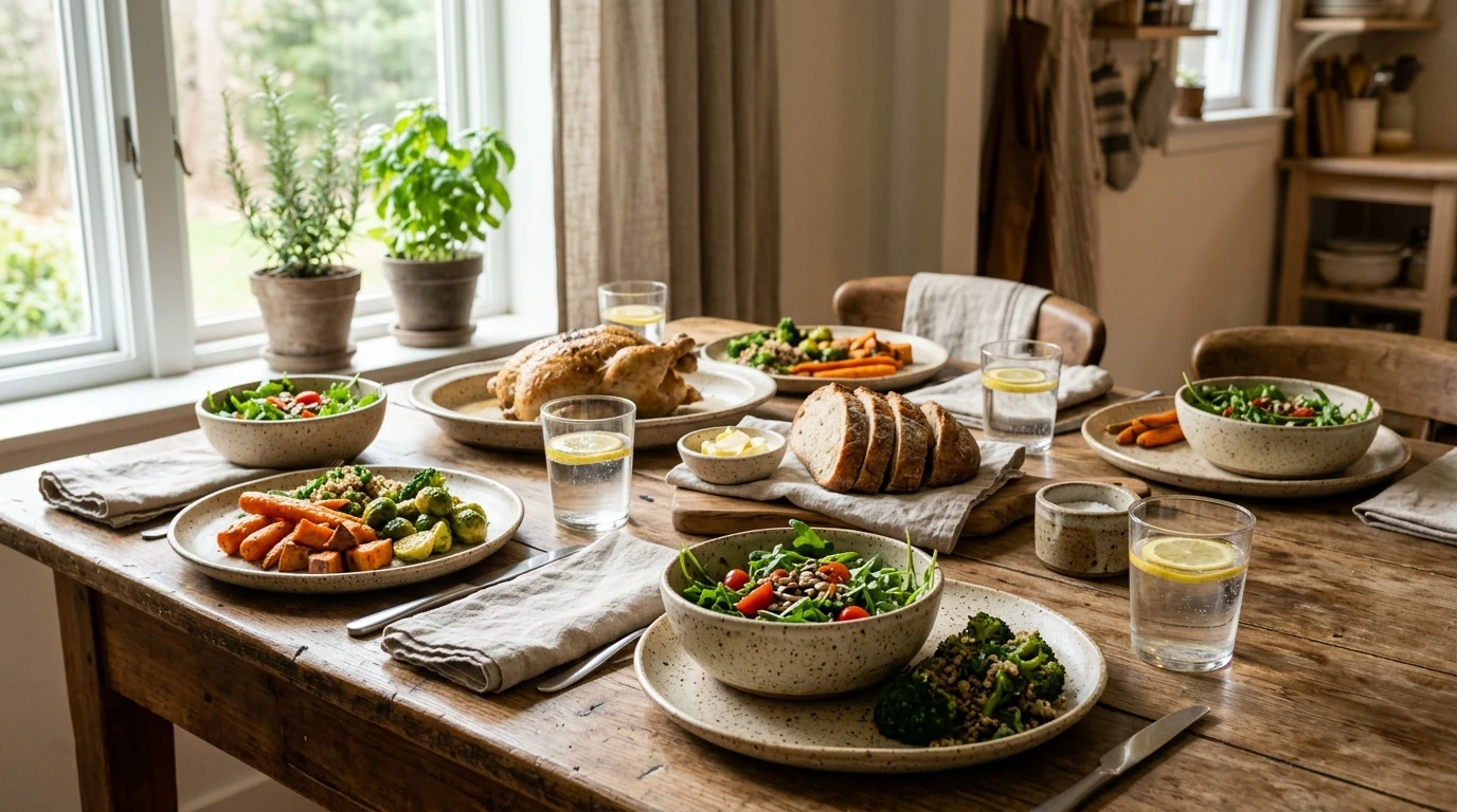 Sesame Glaze Curved-Edge Stoneware Dinnerware (12pc)
