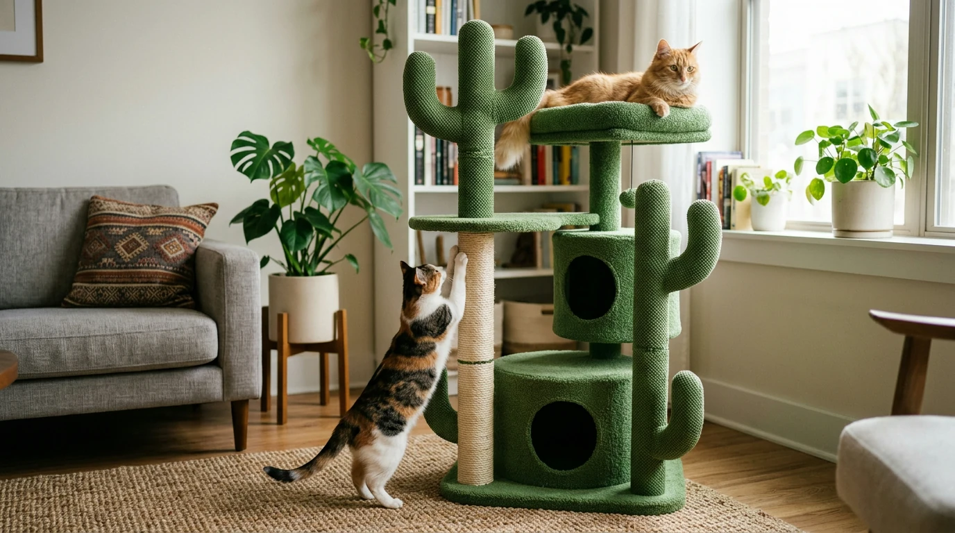 52-Inch Cactus Cat Tree: Perches, Condos & Scratch Posts