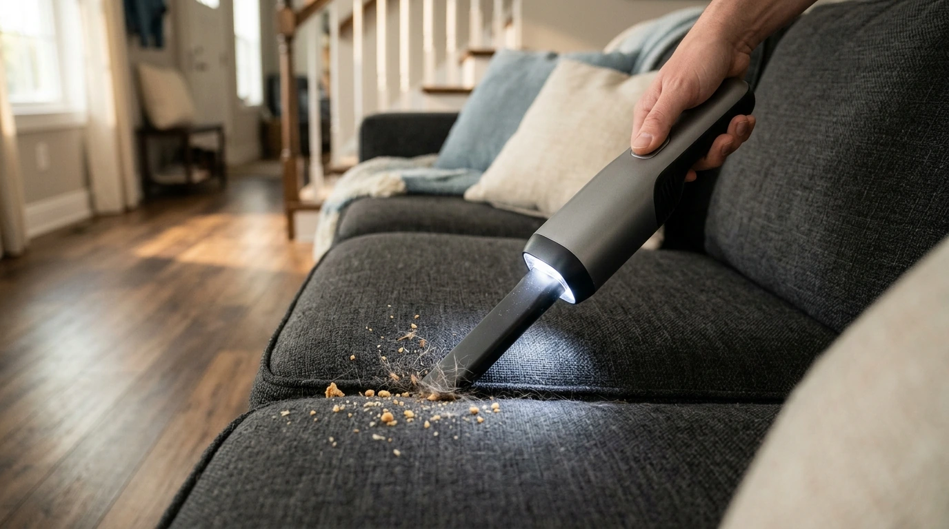 Cordless Handheld Vacuum: LED Light & 40-Min Runtime