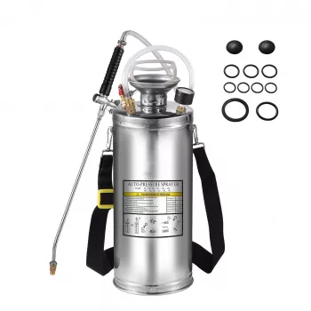 2-Gallon Stainless Pump Sprayer with Gauge & Adjustable Nozzle