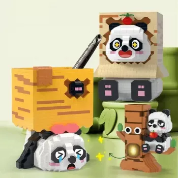 Build a Panda Tree Stump Pen Holder (DIY Blocks Set)
